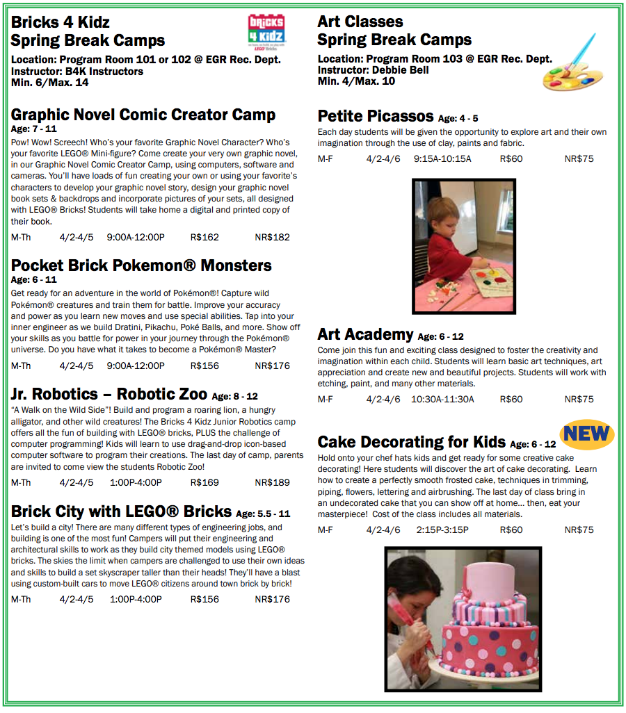 Spring Break Camps 2018 Spring Break Camps 2018