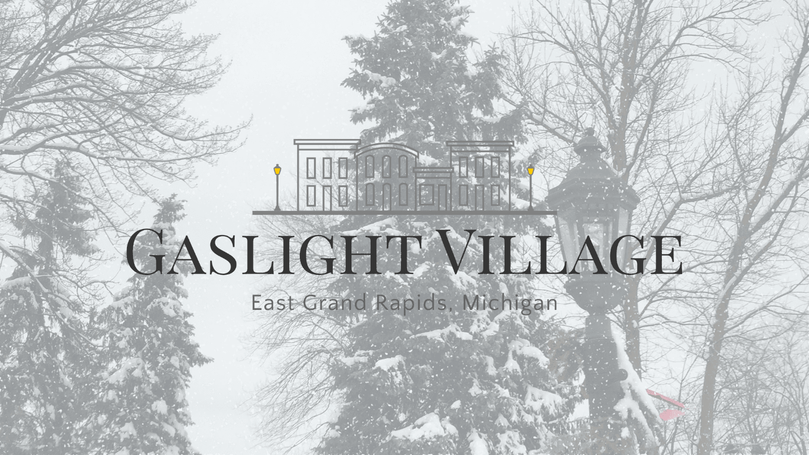 Gaslight Village, light post + logo
