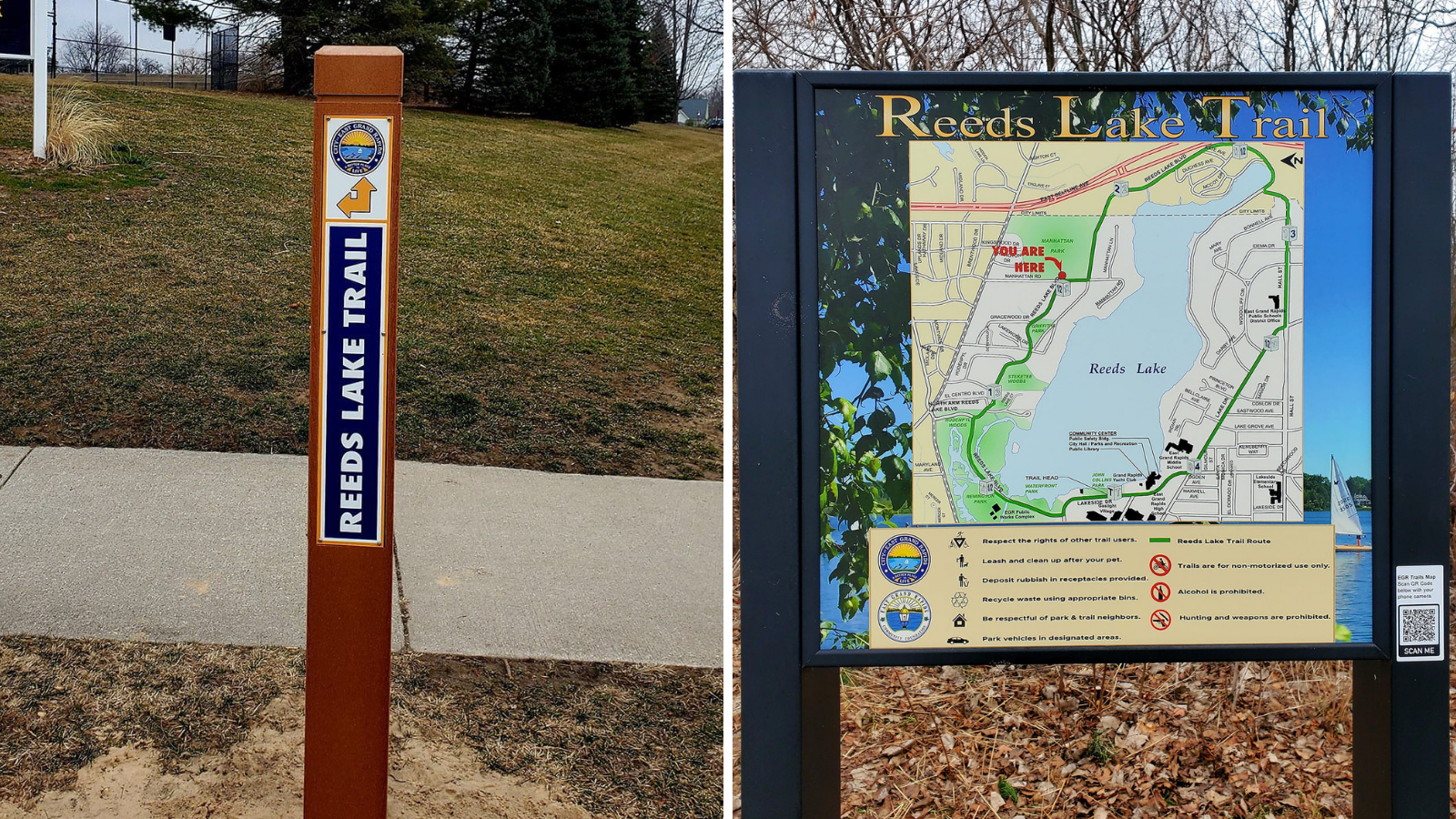 Reeds Lake Trail Signs