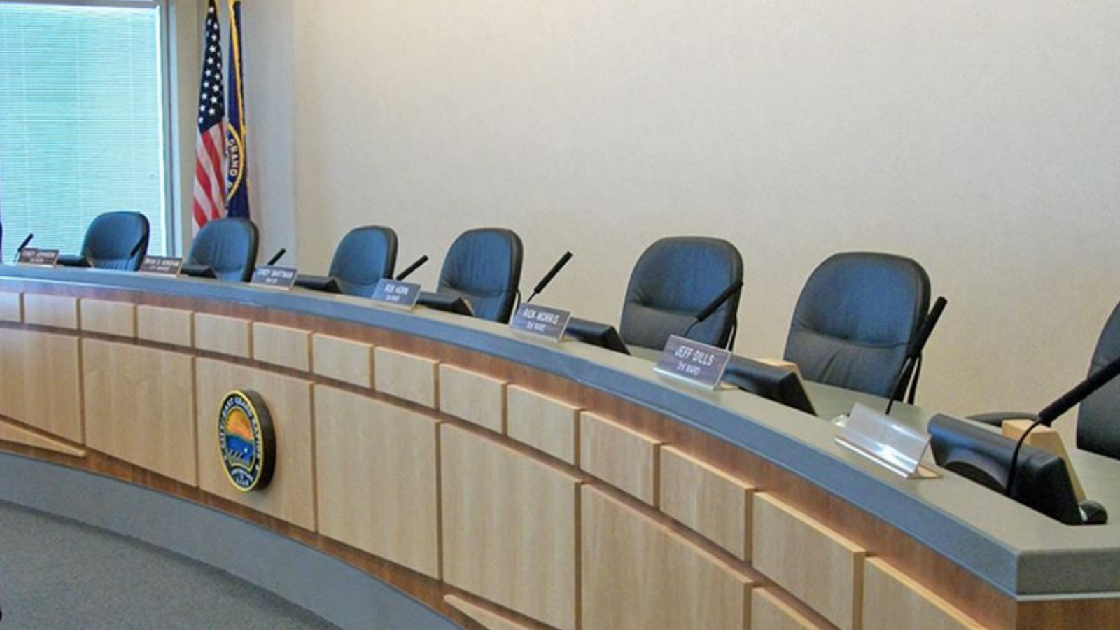 seats in the commission chambers