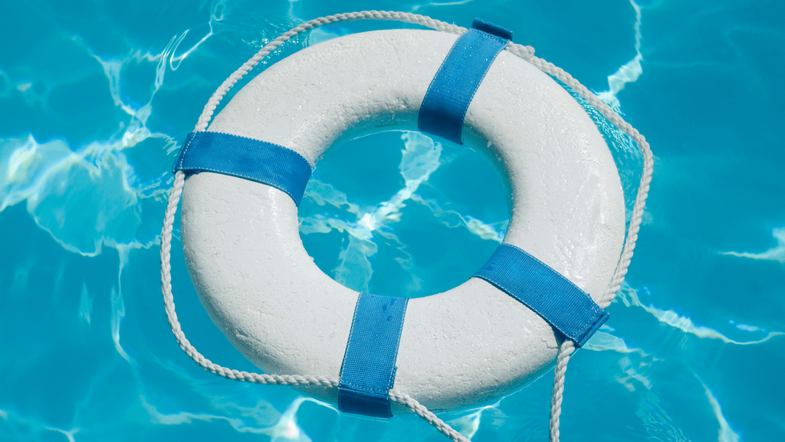 Circular life tube floating in pool