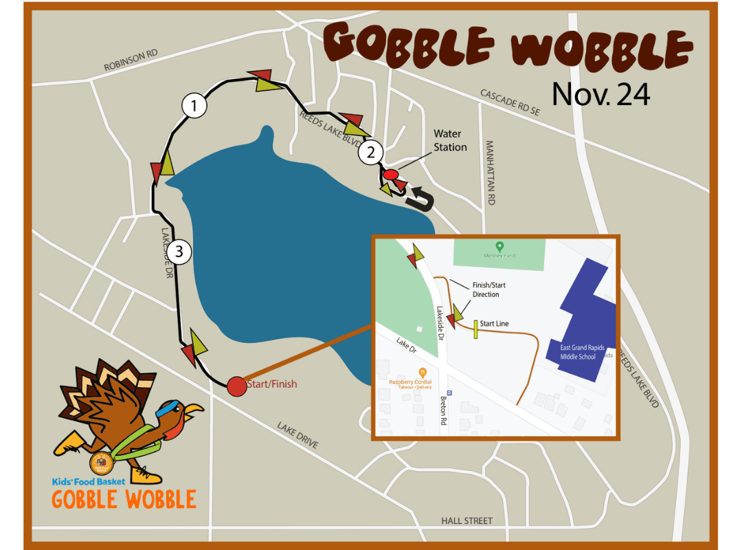 Map of Gobble Wobble Run/Walk Nov. 24