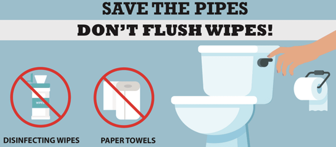 Save the pipes, don't flush the wipes