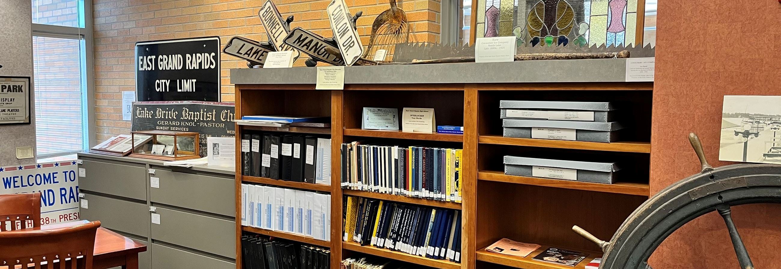 History Room shelving