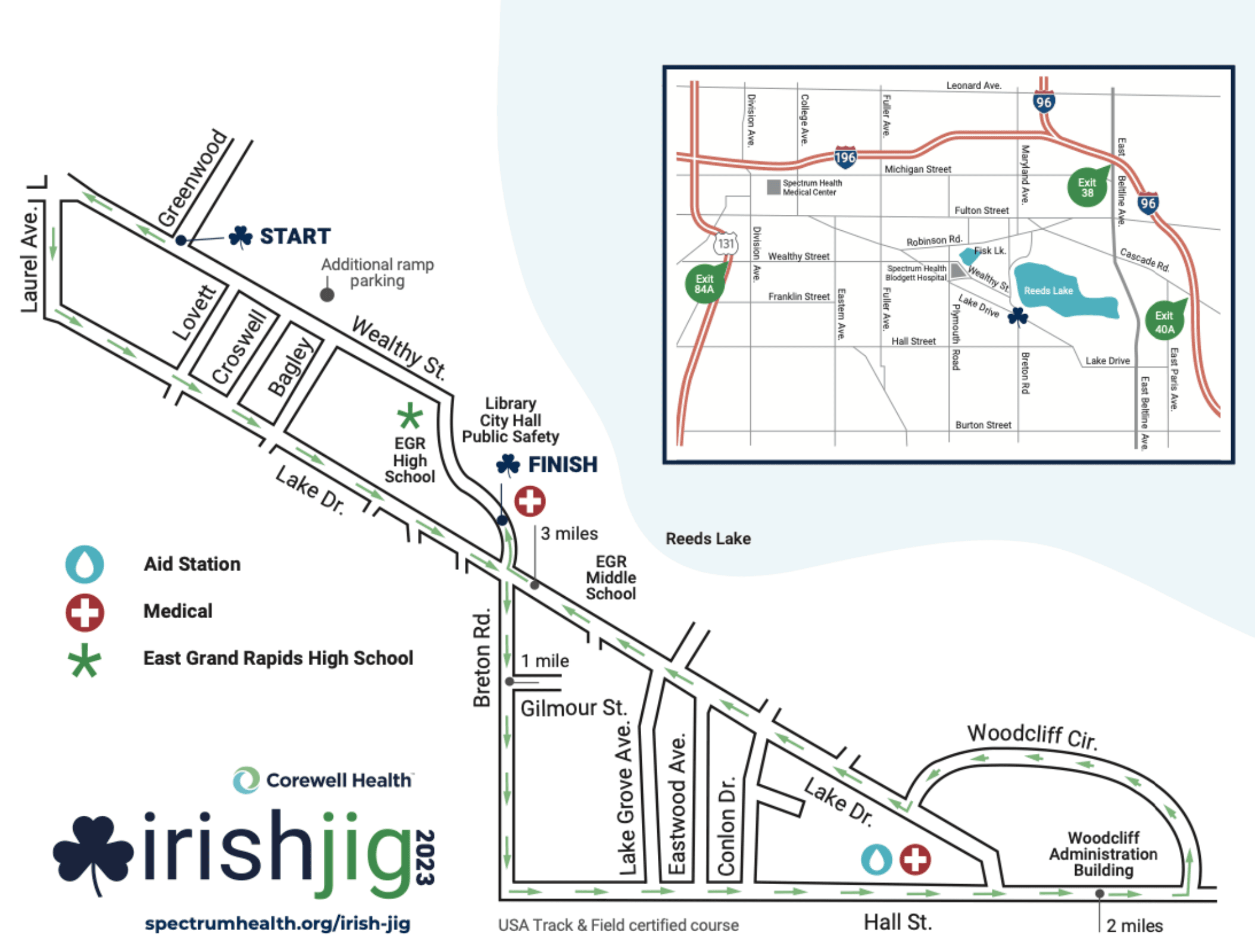 Corewell Health Irish Jig 2023 course map