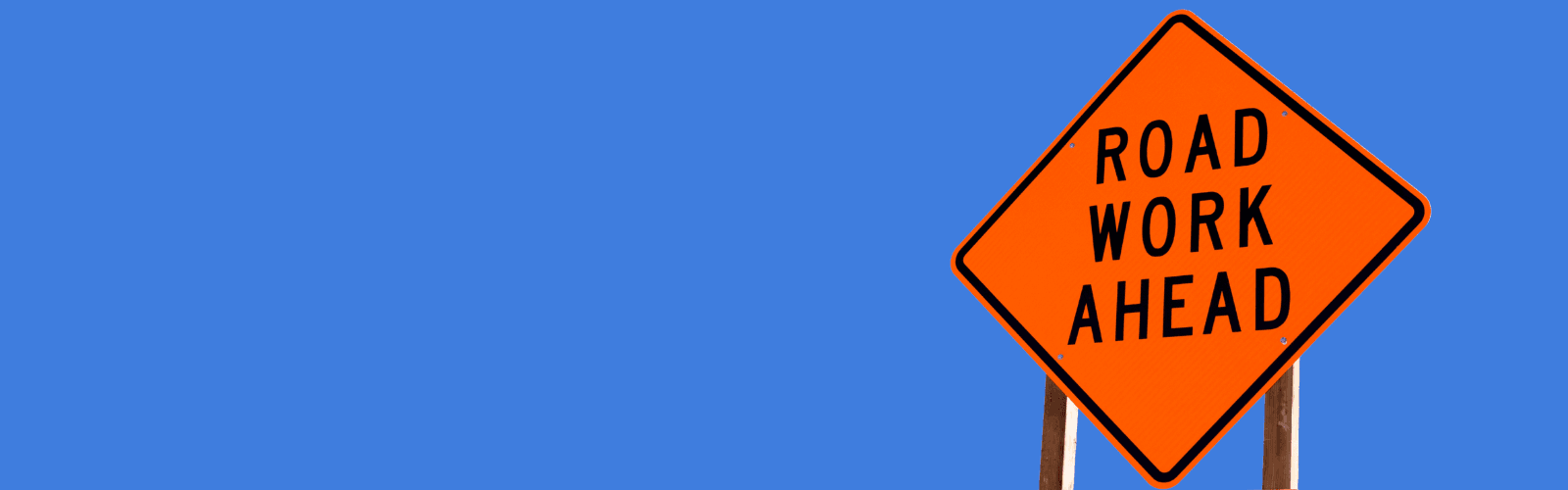 Road work ahead sign
