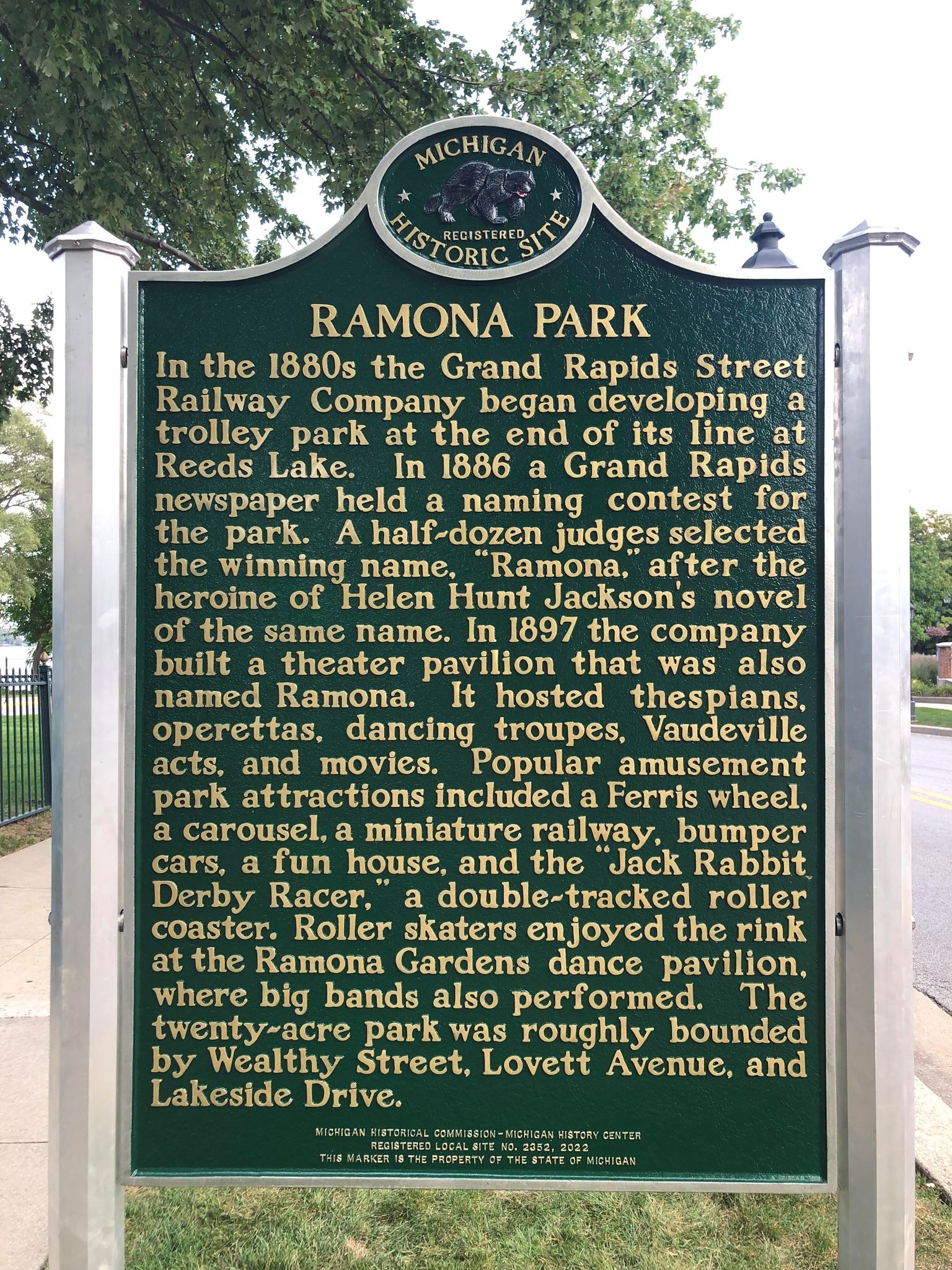 Ramona Park marker