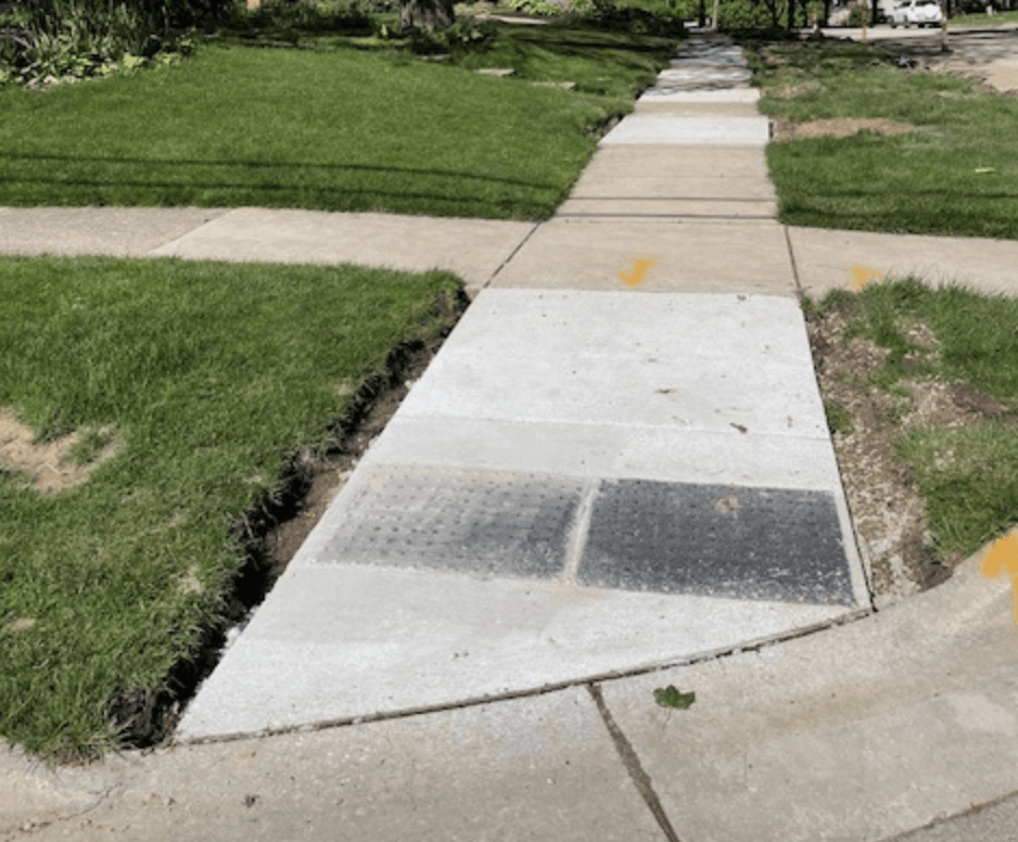 Maplewood and Conlon, ADA ramp and sidewalk