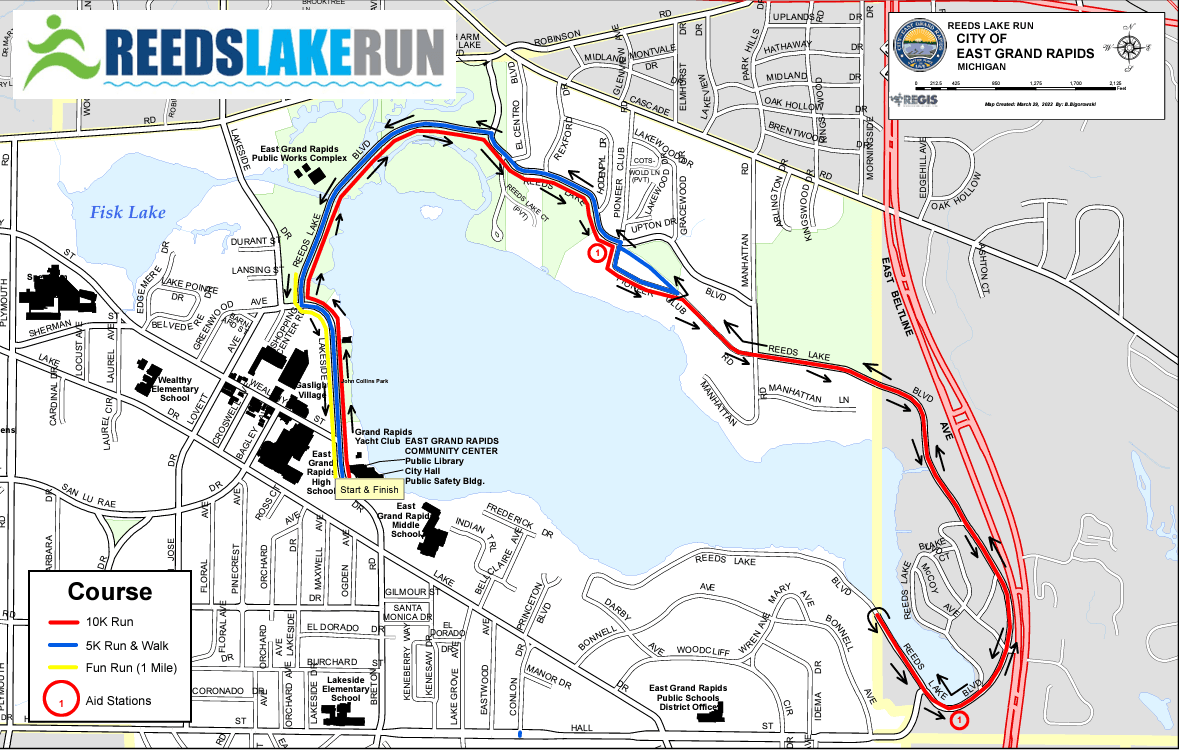 2024 Reeds Lake Run course map