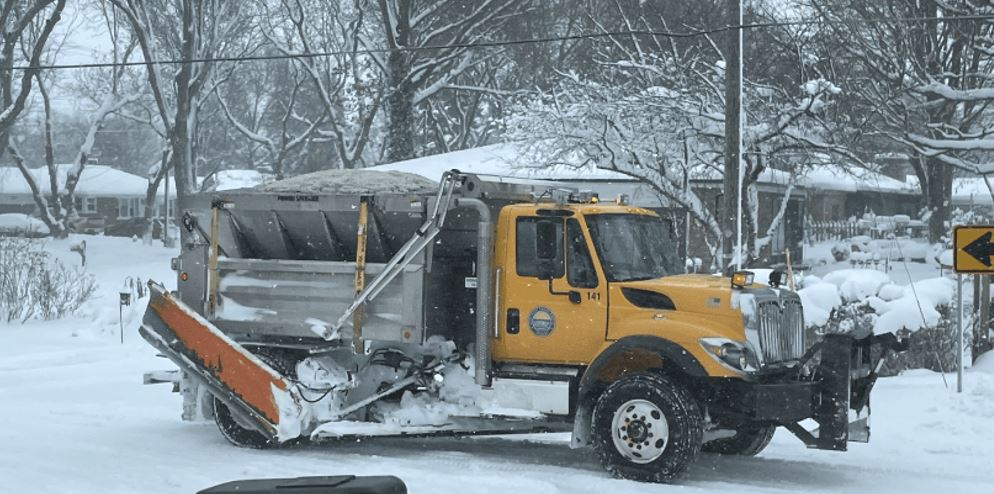 Snowplow on street