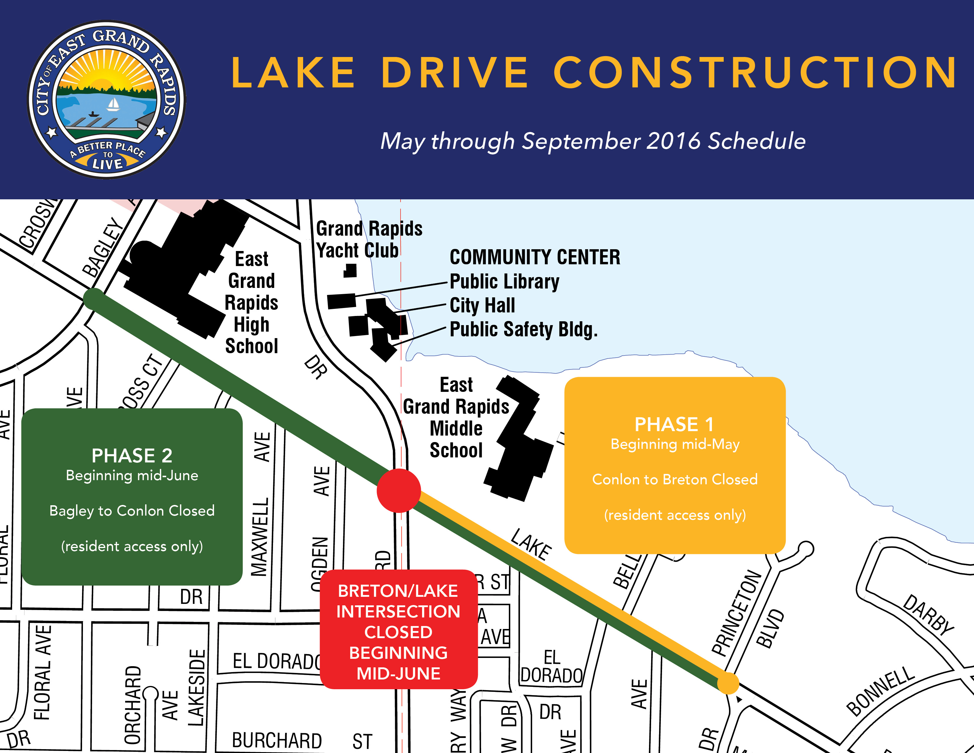 Lake Drive Construction Map